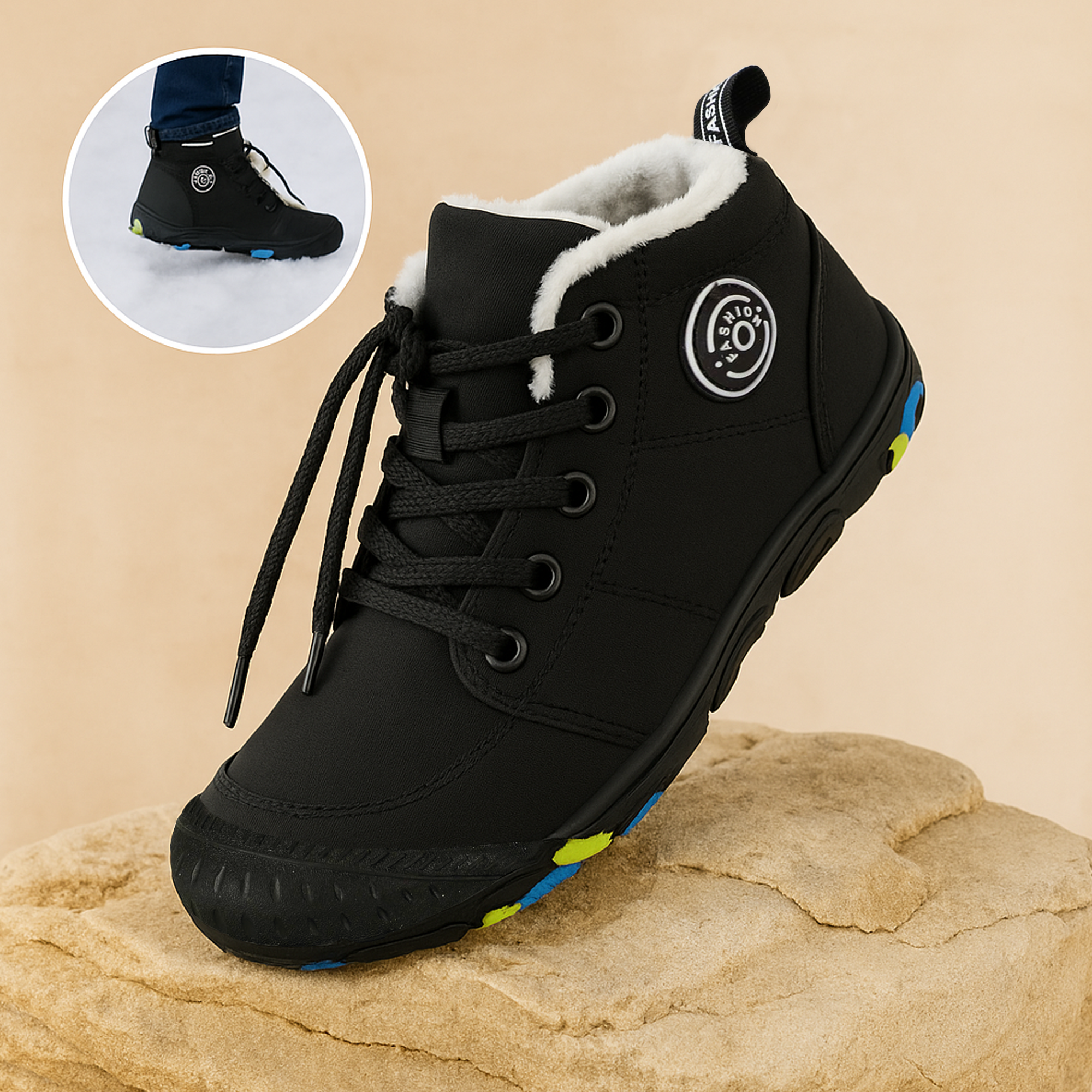 NordTrek – Kids Waterproof Barefoot Winter Boots | Warm Insulated Non-Slip Flexible Sole | Snow Outdoor Shoes for Children