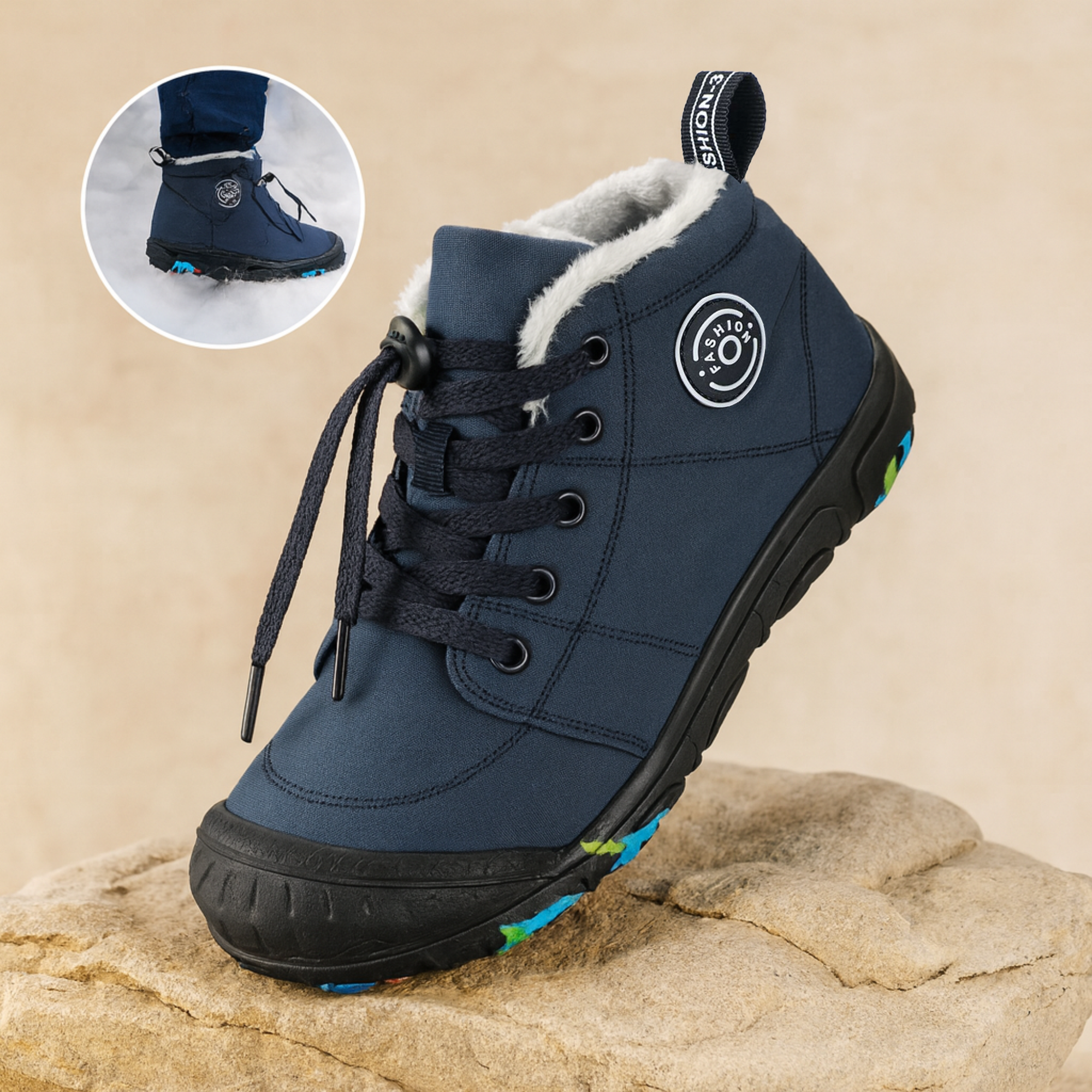 NordTrek – Kids Waterproof Barefoot Winter Boots | Warm Insulated Non-Slip Flexible Sole | Snow Outdoor Shoes for Children