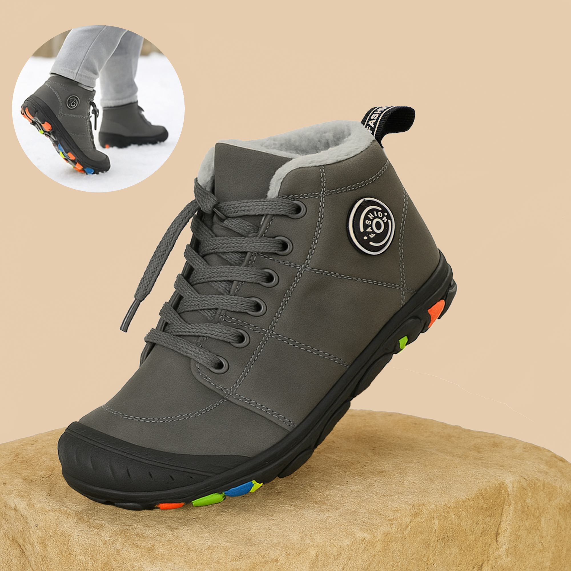 NordTrek – Kids Waterproof Barefoot Winter Boots | Warm Insulated Non-Slip Flexible Sole | Snow Outdoor Shoes for Children