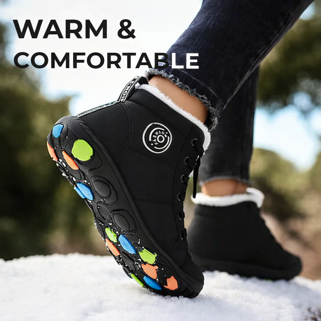 NordTrek – Kids Waterproof Barefoot Winter Boots | Warm Insulated Non-Slip Flexible Sole | Snow Outdoor Shoes for Children