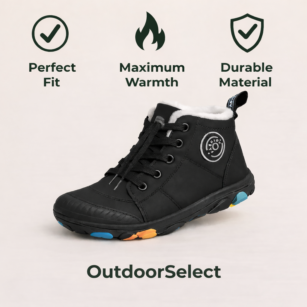 NordTrek – Kids Waterproof Barefoot Winter Boots | Warm Insulated Non-Slip Flexible Sole | Snow Outdoor Shoes for Children